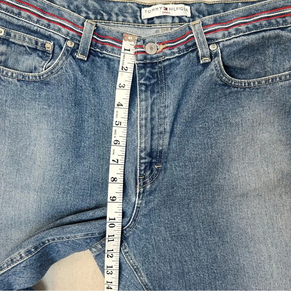Vintage Y2K Tommy Hilfiger Perfect T Jean Women's Size 14 Blue Embroided Stars - Picture 8 of 13